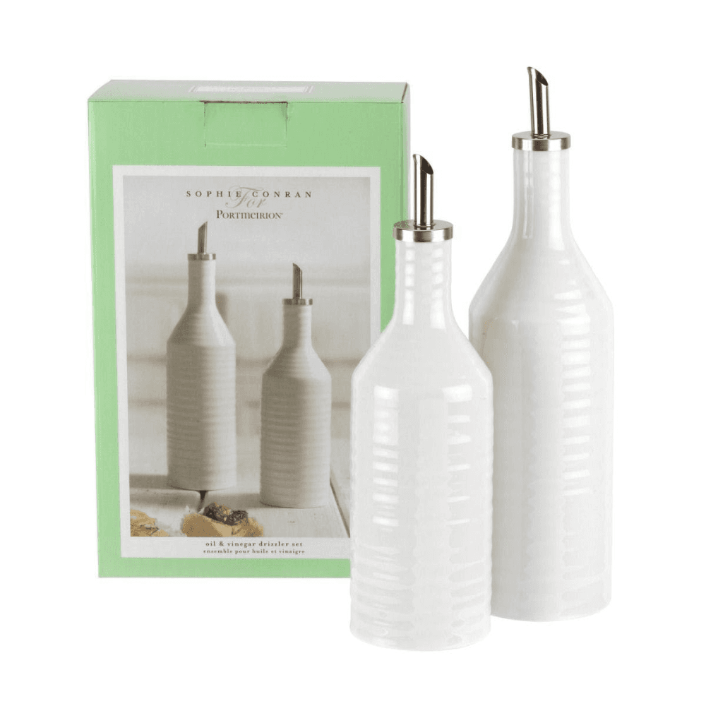 Oil & Vinegar Drizzler Set, White