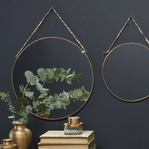 Image showing the Kiko Round Mirror, Antique Brass product.