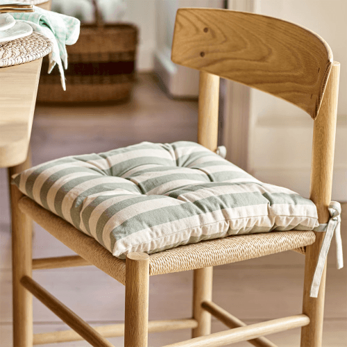 Image showing the Harlton Wide Stripe Seat Pad, Rosemary product.