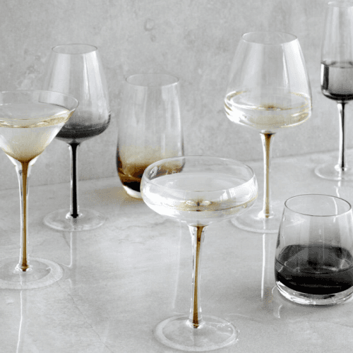 Image showing the Mouth Blown Martini Glass, Amber product.
