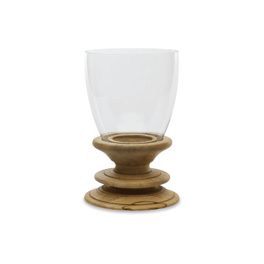Eluru Lantern, Mango Wood and Glass