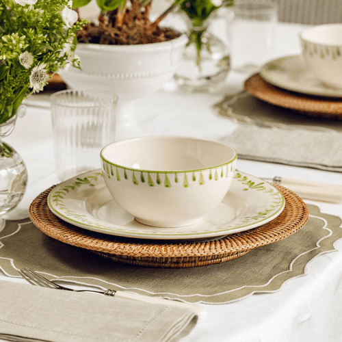 Image showing the Elouise Set of 6 Dessert Plates, Green product.