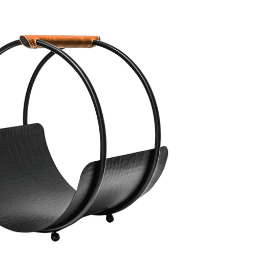 Image showing the Luxury Leather Handle Log Holder product.