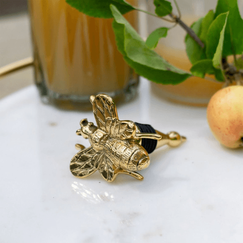 Image showing the Bee Bottle Stop, Brass product.