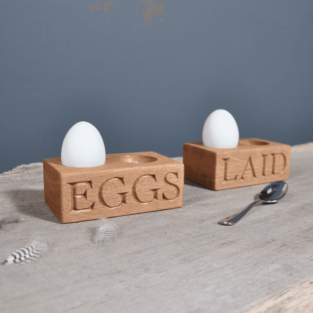 Laid Double egg holder, Oak