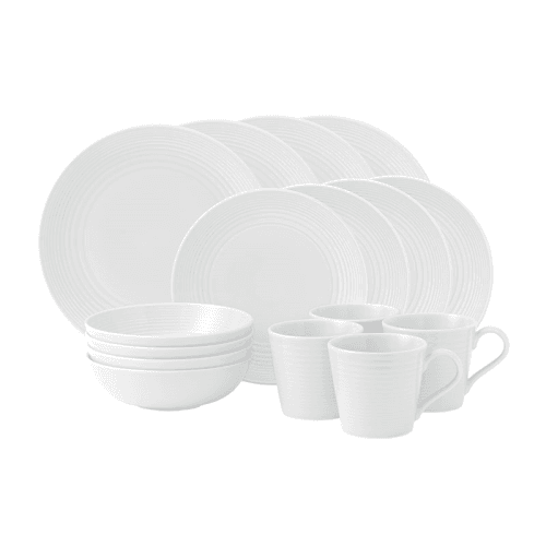 Image showing the Maze Dinnerware Set, White product.