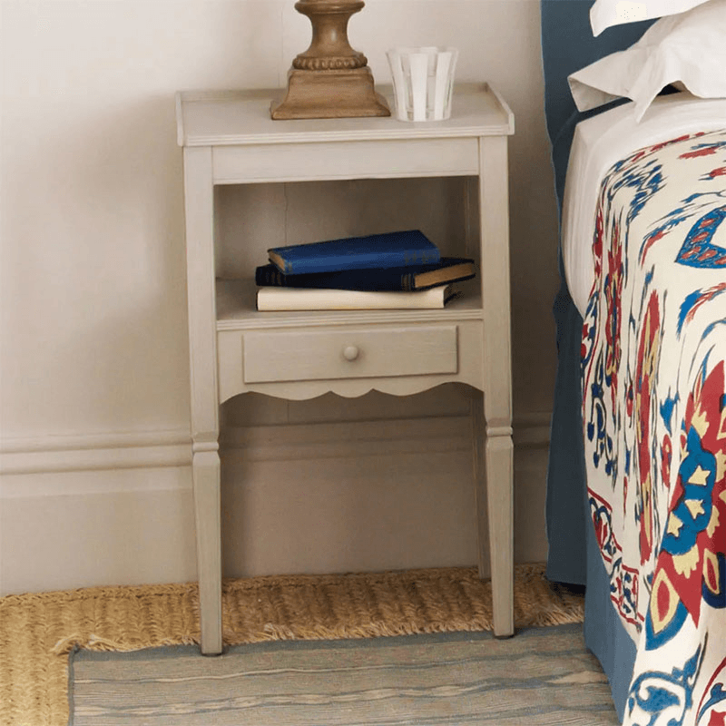Radnor Bedside Table, Linen Grey