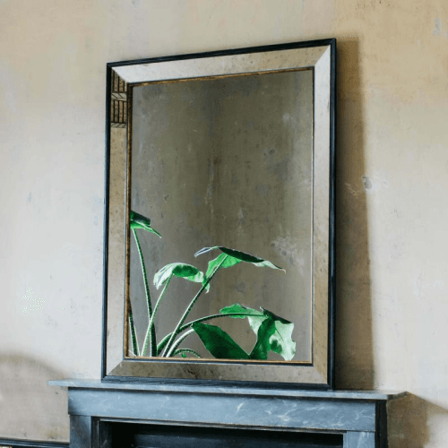 Image showing the Phillipe Antiqued Mirror, Black / Gold product.