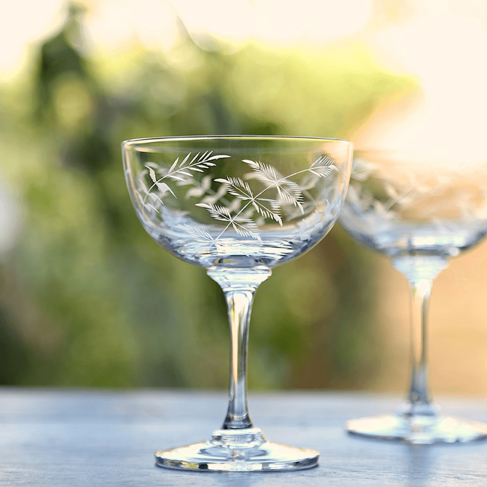 Fern Set of 6 champagne glasses, crystal