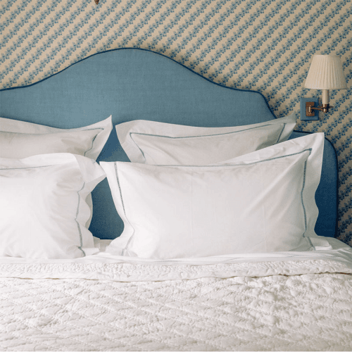 Image showing the Georgiana Pillowcase, Dusky Blue product.