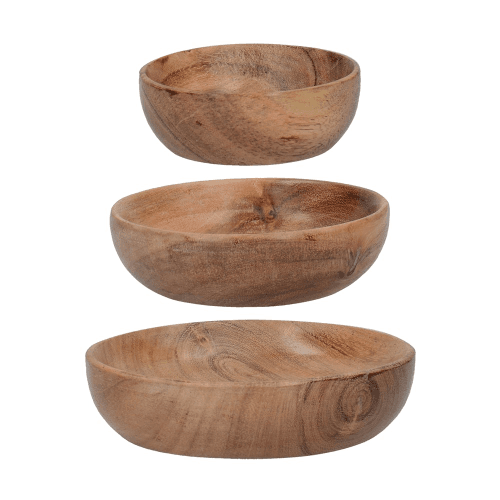 Image showing the Natural Collection Set of 3 Wooden Bowls, Acacia Wood product.