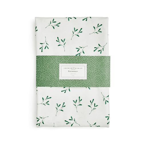 Image showing the Mistletoe Tablecloth, White/Green product.