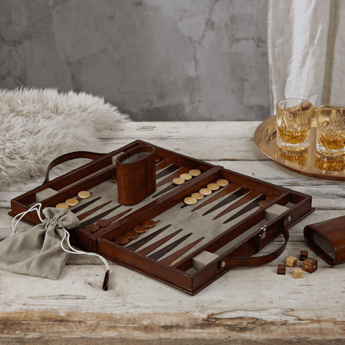 Image showing the Backgammon set, Tan Leather product.