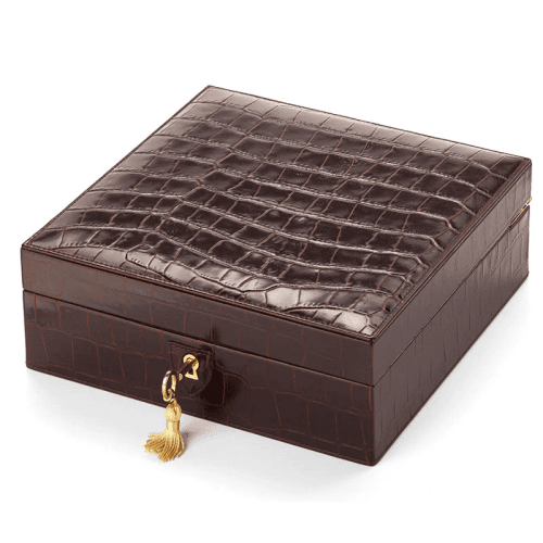 Image showing the Square 4 Watch Box, Amazon Brown Croc product.