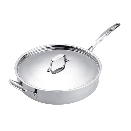 Image showing the Fusion 5 Saute pan with lid, stainless steel product.