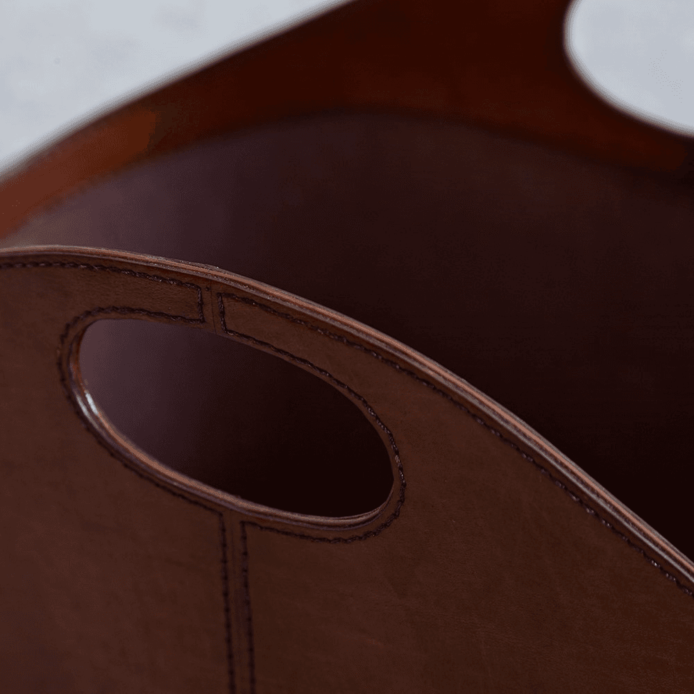 Curved magazine basket, Tan