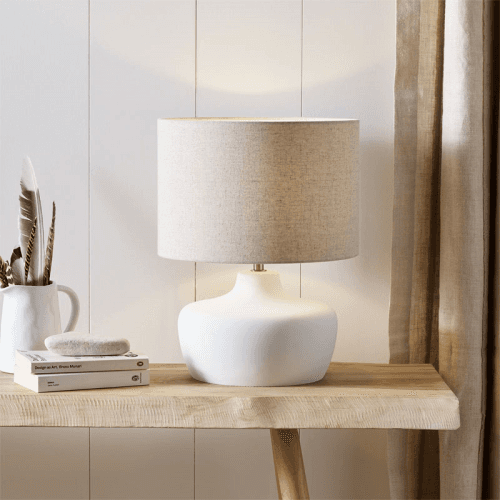 Image showing the Clayton Table Lamp, 40 cm, White product.