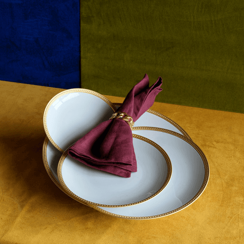 Image showing the Cuban Link Set of 4 Napkin Rings, Gold product.