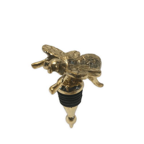 Image showing the Bee Bottle Stop, Brass product.