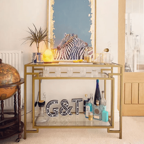 Image showing the Architect Console table, W106.5 x H81 x D38cm, Gold product.