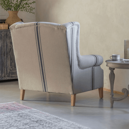 Image showing the Monroe Stripe Loveseat, Blue product.