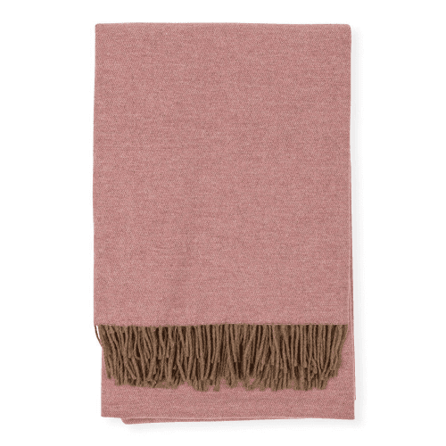 Image showing the Two Tone Tone Merino Throw, Rose product.