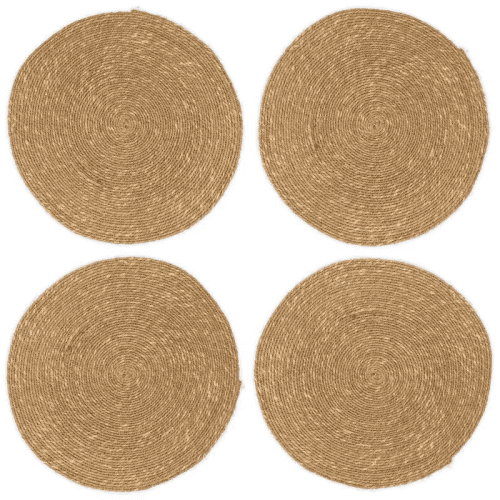 Image showing the Keso Set of 4 Woven Placemats, Brown product.