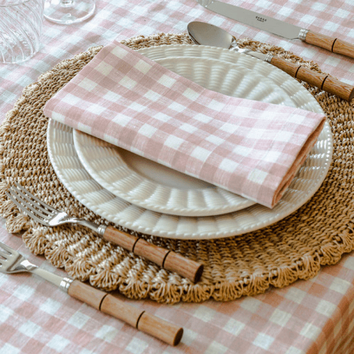 Image showing the Scalloped Abaca Placemat, Natural product.