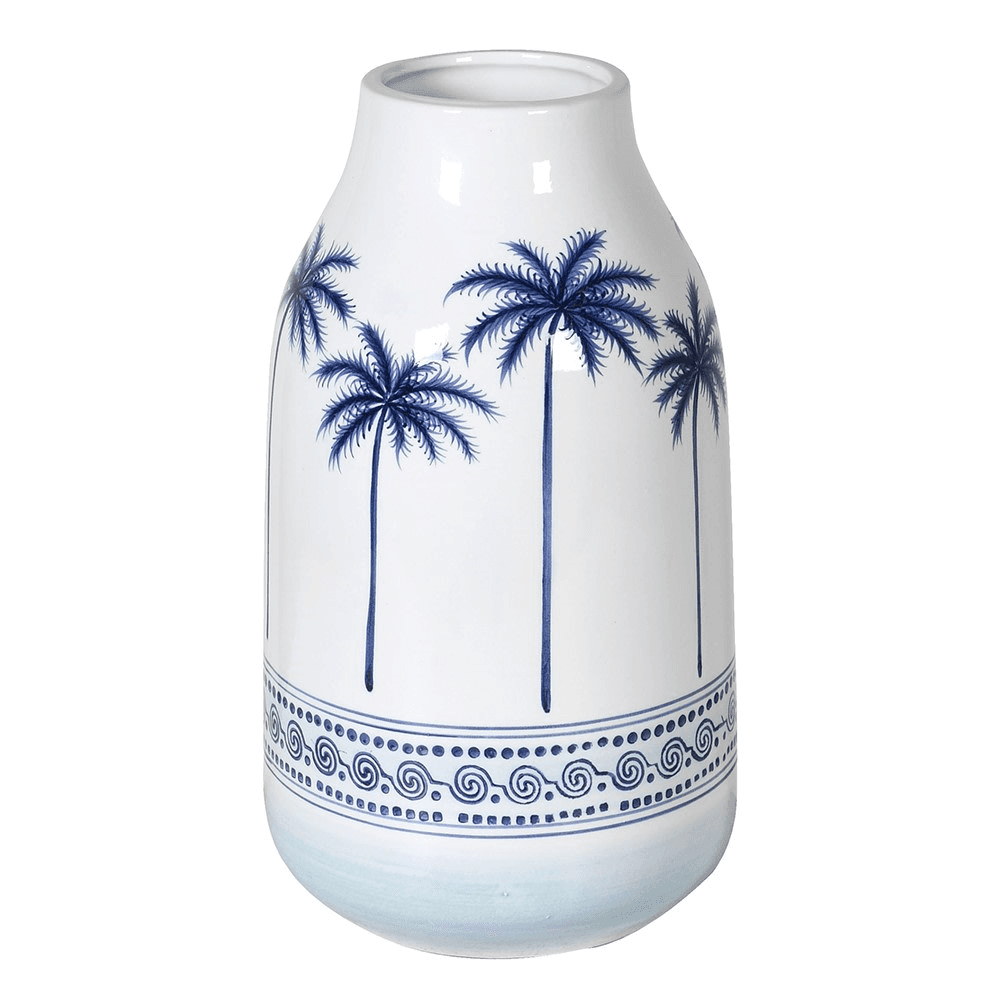 Palm Tree Vase, Blue