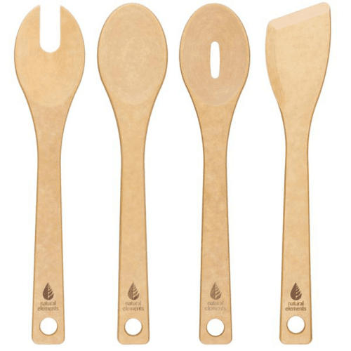 Image showing the Natural Elements Eco-Friendly Wood Fibre Four Piece Utensil Set product.