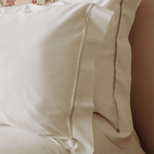 Image showing the Georgiana Ladderstitch Pillowcase, Nougat product.