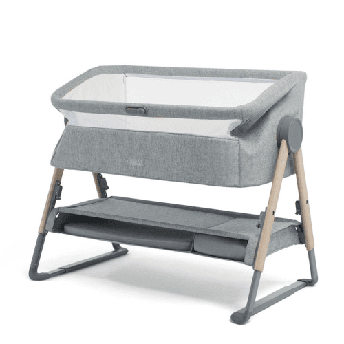Image showing the Lua Bedside Crib (incl. Mattress), Grey product.