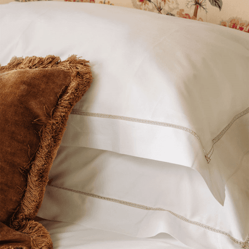 Image showing the Georgiana Ladderstitch Pillowcase, Nougat product.
