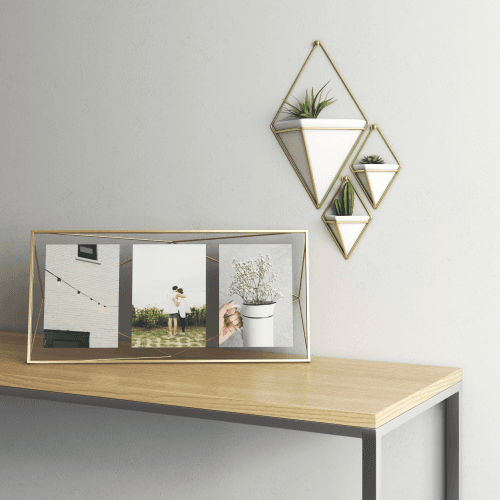 Image showing the Prisma Photo Frame, 48 x 23 x 8 cm, Matte Brass product.