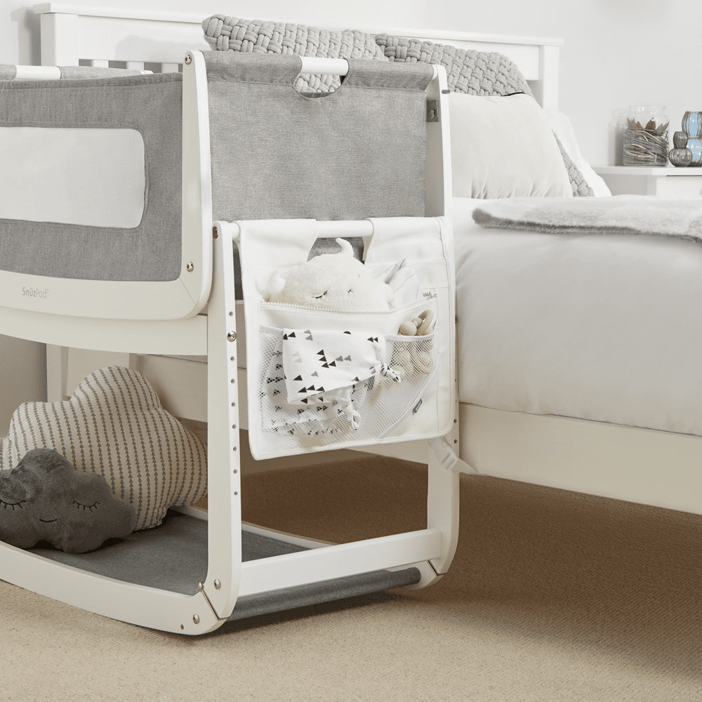 SnuzPod4 Bedside Crib Storage Pocket, White