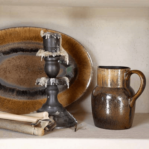 Image showing the Poterie Oval Platter, Mocha Latte product.
