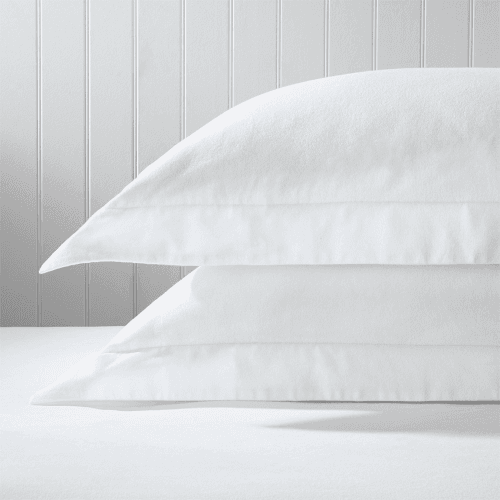 Image showing the Velvet-Touch Brushed Cotton Oxford Pillowcase, White product.