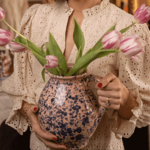 Image showing the Splatter Jug, Blue and Pink product.