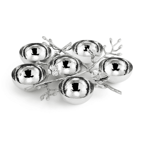 Image showing the White Orchid 6 Compartment Serving Plate, White product.