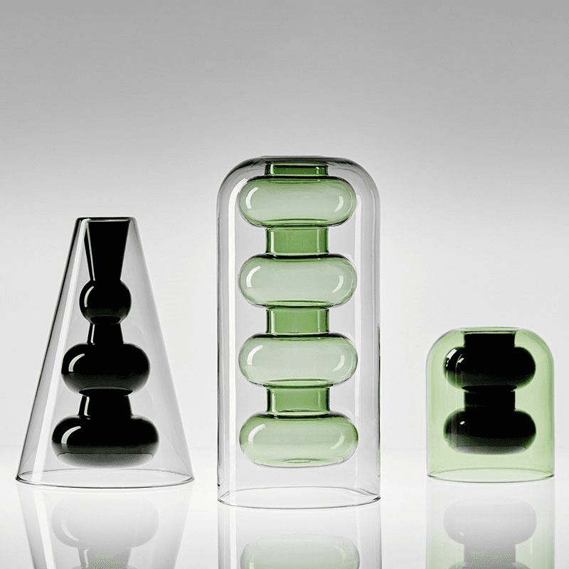 Bump Short Vase, Black