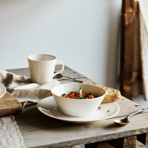 Image showing the Pure Set of 4 Cereal Bowls, White product.