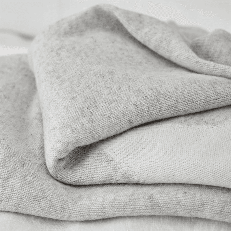 Star Cashmere Baby Blanket, Pale Grey Marl