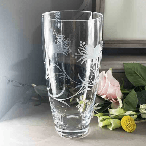Image showing the Bee & Honeysuckle Vase, Clear product.