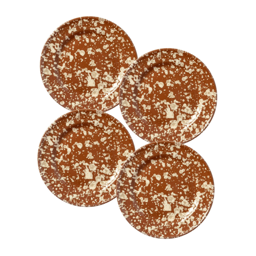 Image showing the Splatter Set of 4 Side Plates, Terracotta & Cream product.
