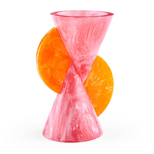 Image showing the Mustique Cone Vase, Pink/Orange product.