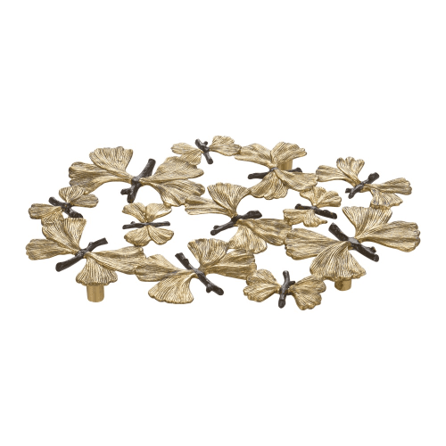 Image showing the Butterfly Ginkgo Trivet, Gold, Silver & Brown product.