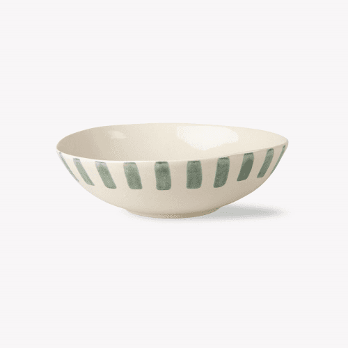Image showing the Cranwell Stripe Edge Salad Bowl, Fern product.