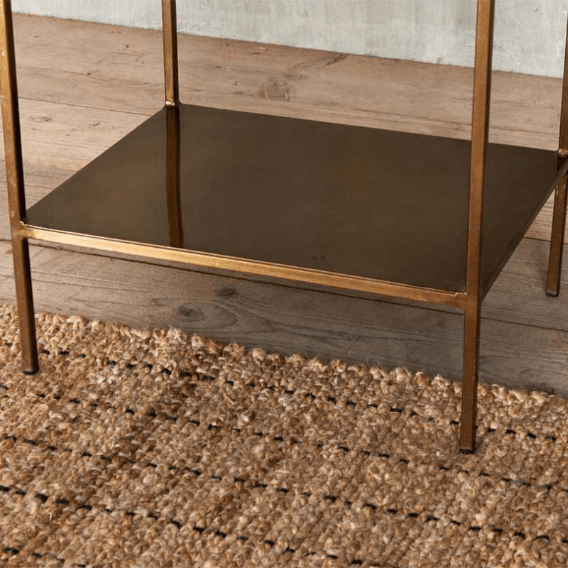 Mahi Side Table, Antique Brass
