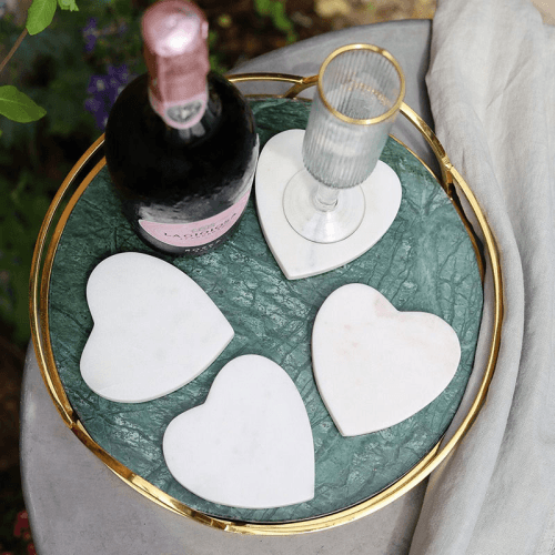 Image showing the Marble Set of 4 Coasters, White product.