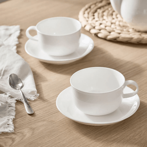 Image showing the Queensberry Hunt Cupola Set of 2 Cup and Saucer, White product.
